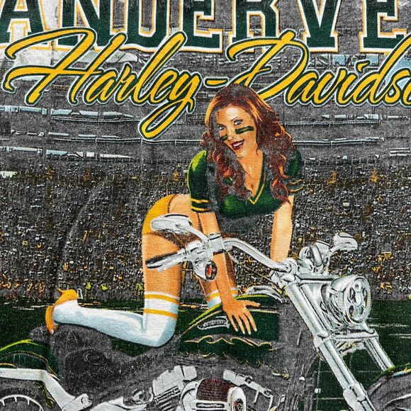 VTG Harley Davidson 'Loyal to One' Green Bay, WI Single Stitch LS White T Shirt - Picture 13 of 15